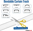 UrbanRed Flexible Bendable Ceiling Curtain Track, 9.8 ft (3 m), Mount for Rail with Curtain Tracks System, Room Divider, Curtains Rod, RV Ceiling Track for Curtains, White