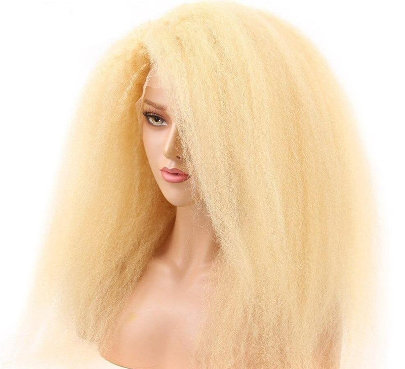 200% Density Kinky Straight 613 Blonde 13x4 Lace 13x6 Frontal Wigs