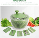 SUSTEAS Salad Spinner Large, Vegetables Wash Bowl, Fruits & Herb Lettuce Dryer with 5 Blade Slicer Egg Yolk Strainer Shredder for Efficient Salad Preparation and Food Washing, 4.25Qt