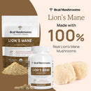 Lion’s Mane Mushroom Capsules – Brain, Cognition & Focus Supplement, 120 Capsules