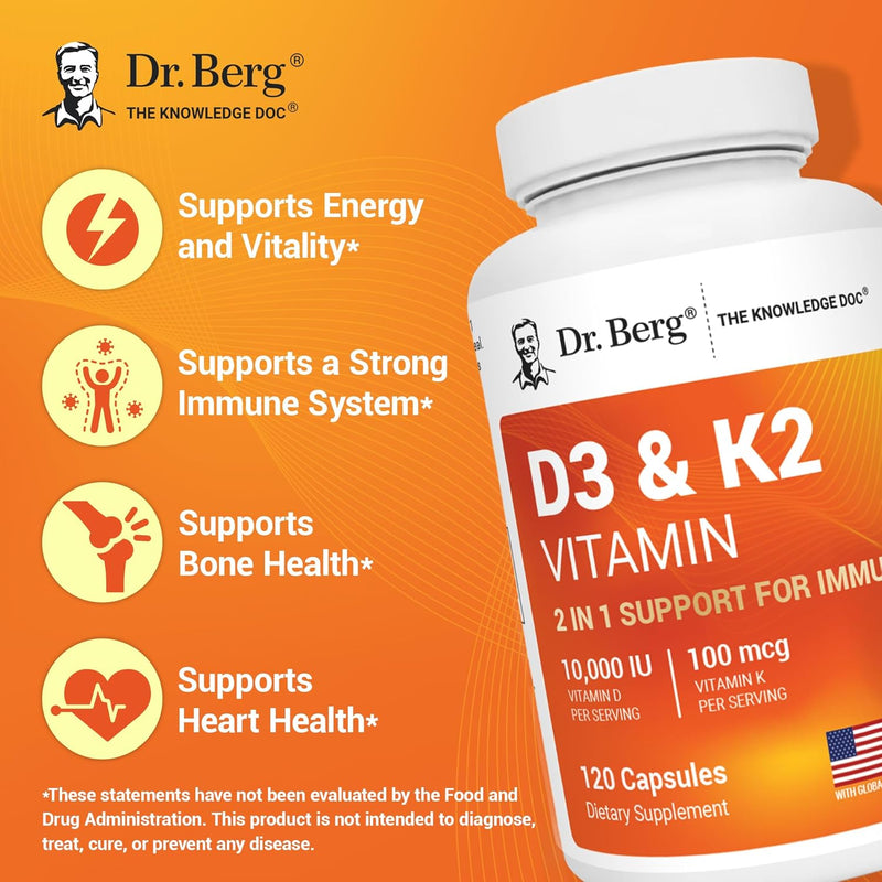 High-potency 2-in-1 formula with naturally derived D3 and K2 for optimal absorption. Supports bone, heart, and immune health. 4X lab-tested for purity and quality.
