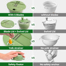 SUSTEAS Salad Spinner Large, Vegetables Wash Bowl, Fruits & Herb Lettuce Dryer with 5 Blade Slicer Egg Yolk Strainer Shredder for Efficient Salad Preparation and Food Washing, 4.25Qt