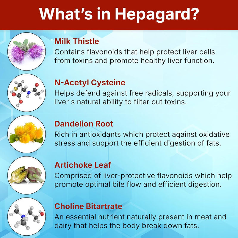 Hepagard - Natural Liver Support Supplement with N-Acetyl Cysteine (NAC) - Non-GMO, Vegan, Gluten-Free