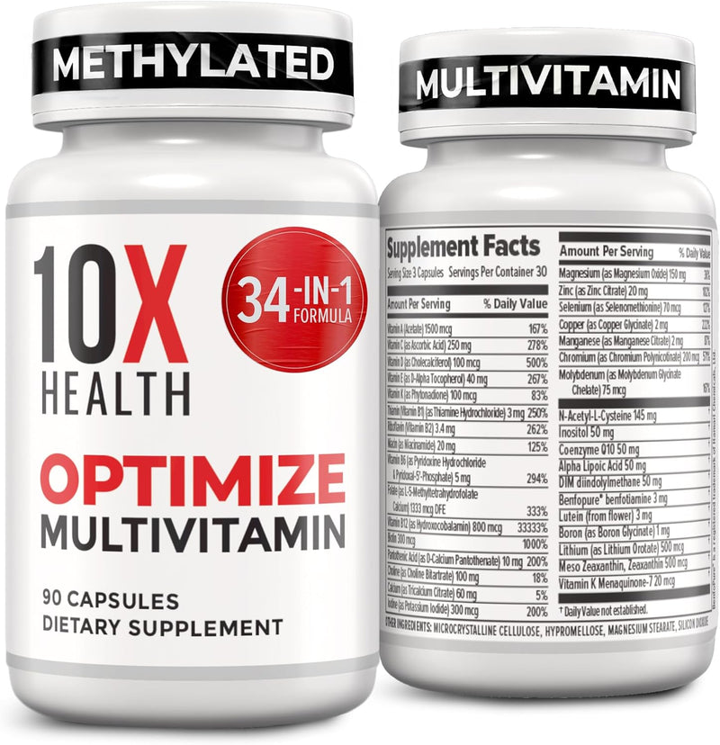 10X Health Optimize Methylated Multivitamin 90 Capsules