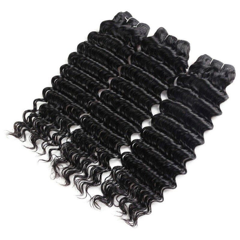 Super Double Drawn 12A Grade Deep Wave BUNDLES with CLOSURES & FRONTAL