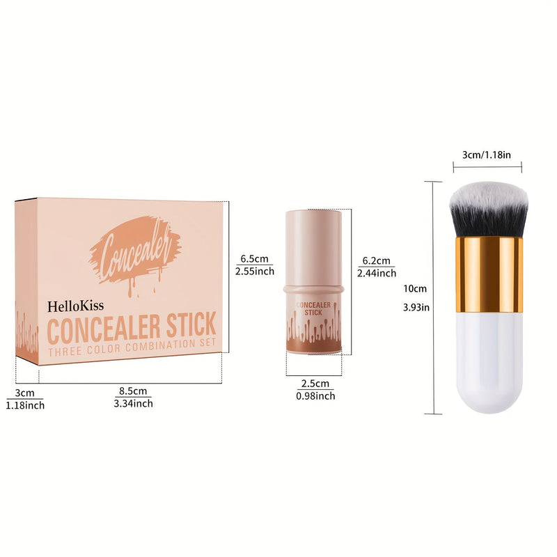 Concealer Stick Set with Makeup Brush
