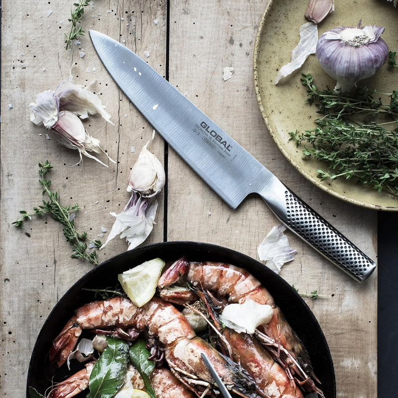 Global 8-Inch Chef's Knife – Lightweight Japanese Stainless Steel, Razor-Sharp Edge, Made in Japan, G-2