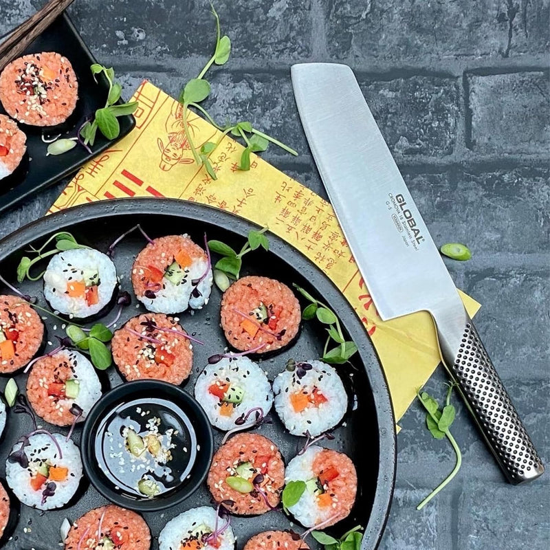 Global 7 Inch Vegetable Knife - Lightweight Japanese Stainless Steel, Razor-Sharp Edge, Made in Japan, G-45