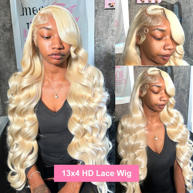 Body Wave 613 Transparent Lace 13x4 Frontal Wig 4x4 Closure Wig