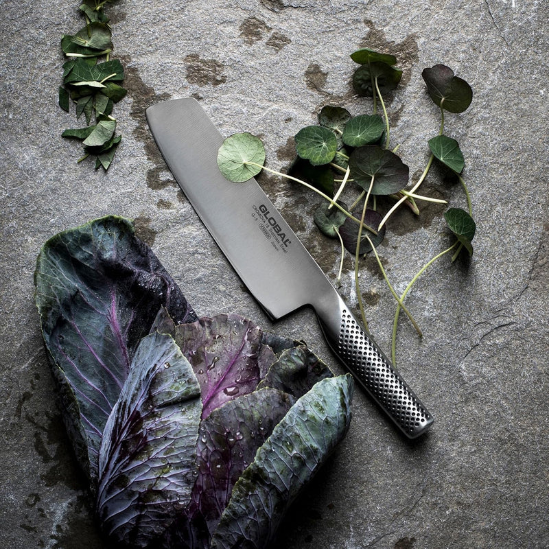 Global 7 Inch Vegetable Knife - Lightweight Japanese Stainless Steel, Razor-Sharp Edge, Made in Japan, G-45