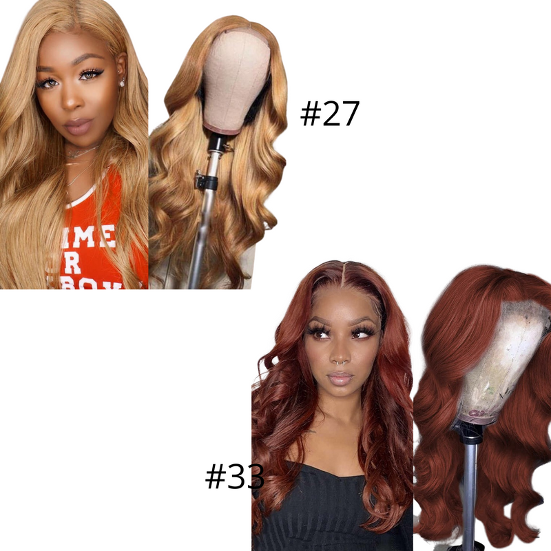 #27 Straight 13x4 part Lace 4x4 Closure wigs Body Wave #33 Lace Wig