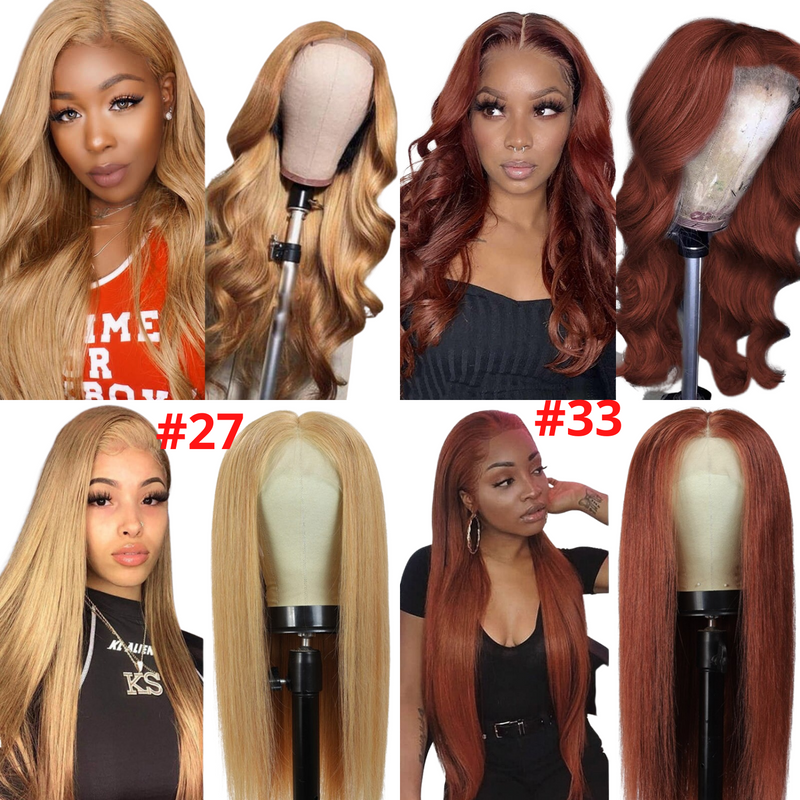#27 Straight 13x4 part Lace 4x4 Closure wigs Body Wave #33 Lace Wig