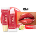 Glitter Plumping Lip Gloss Jelly Strawberry Moisturizer Fruit Lip Oil Transparent Fullness Lip Tint Gel Soft Tube Makeup LipCare
