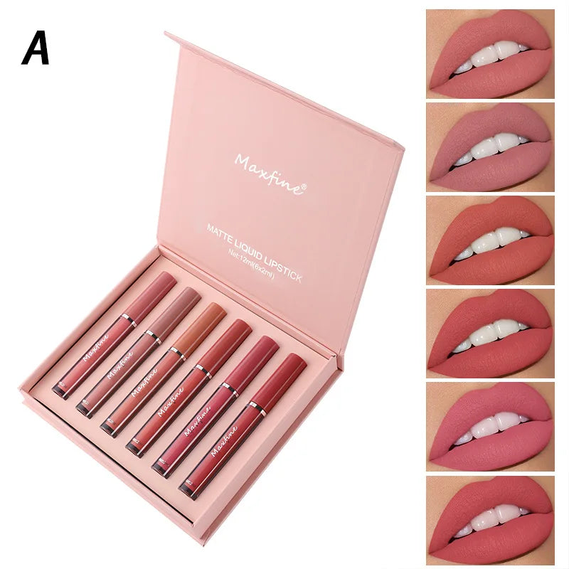 6 Color Matte Lip Gloss Set