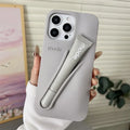 For iPhone 17 Pro Max Air 15 14 13 12 11 17 ProMax Plus Gray Ribbon Espresso Silicone Portable Lipstick Protective Case