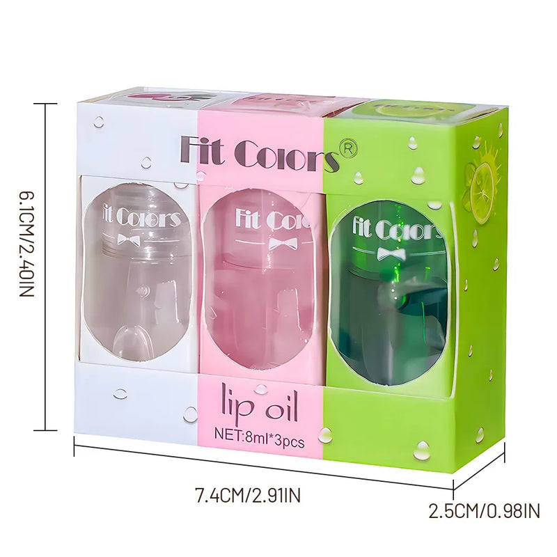 3pcs Mini Capsule Lip Gloss Lip Oil Set
