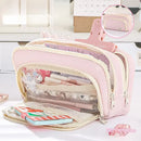 Simplified Japanese Large Capacity Pencil Case Stationery Box for Elementary, Middle, and High School Students