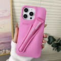 For iPhone 17 Pro Max Air 15 14 13 12 11 17 ProMax Plus Gray Ribbon Espresso Silicone Portable Lipstick Protective Case