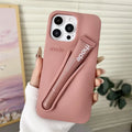 For iPhone 17 Pro Max Air 15 14 13 12 11 17 ProMax Plus Gray Ribbon Espresso Silicone Portable Lipstick Protective Case