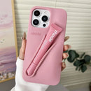 For iPhone 17 Pro Max Air 15 14 13 12 11 17 ProMax Plus Gray Ribbon Espresso Silicone Portable Lipstick Protective Case