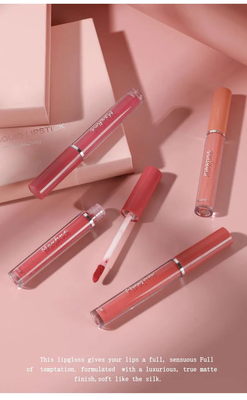 6 Color Matte Lip Gloss Set