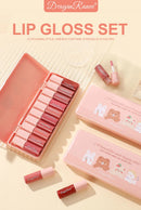 Set of 10 Shimmering Lip Glosses, Easy to Apply, Lip Glaze, Lipstick, Non-Stick Cup, Non-Fading, Moisturizing, Shiny Lip Gloss, Glass Lip, Shimmering Pearlescent Lip Gloss Set