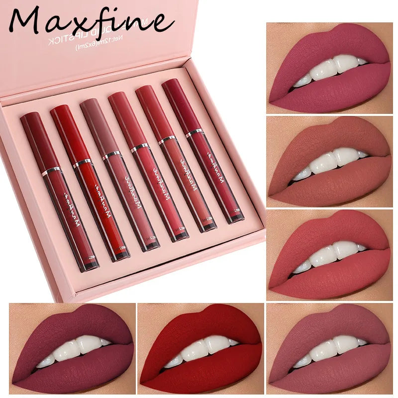 6 Color Matte Lip Gloss Set