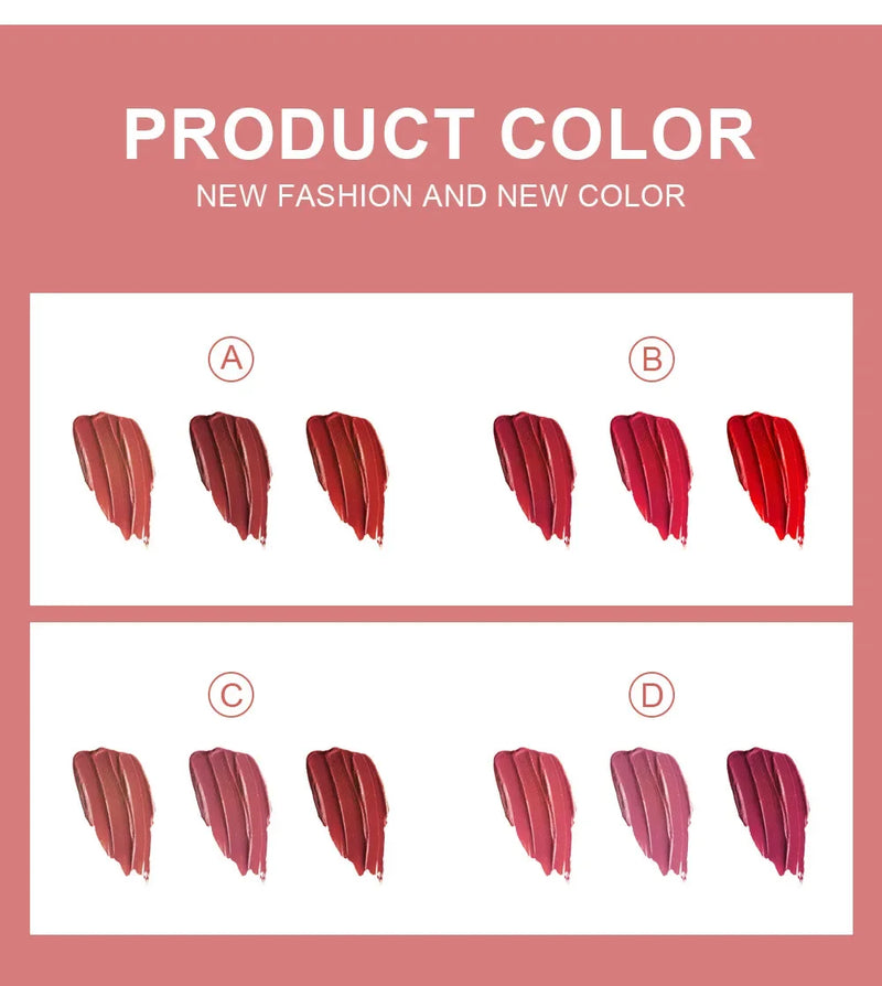 3-Piece Matte Liquid Lipstick Set