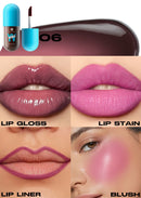 Mini Velvet Matte Lip Gloss Set, 4-Piece Non-Fading, Non-Stick Cup, Long-Lasting Fruit Scented Lip Tint, Smooth and Lightweight