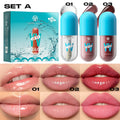 Mini Velvet Matte Lip Gloss Set, 4-Piece Non-Fading, Non-Stick Cup, Long-Lasting Fruit Scented Lip Tint, Smooth and Lightweight