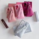 Rhode Lipstick Phone Case For Samsung Galaxy S25 Ultra S24 FE S23 Plus A14 A15 A54 Lip Glass Holder Silicone Shockproof Cover