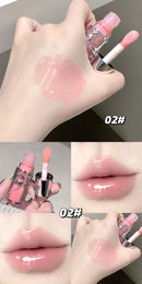 Gege Bear Glittering Mirror Lip Glaze, Watery Shimmering Light Lip Gloss Makeup 8 Colors, Hydrating Moisturizing, Long Lasting