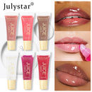 Glitter Plumping Lip Gloss Jelly Strawberry Moisturizer Fruit Lip Oil Transparent Fullness Lip Tint Gel Soft Tube Makeup LipCare