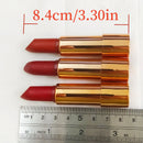 Matte Lipstick Set 3 Colours with Silver Chain Bag Waterproof Non-Stick Long Lasting Makeup Red 3.5gx3pcs for Women and Girls