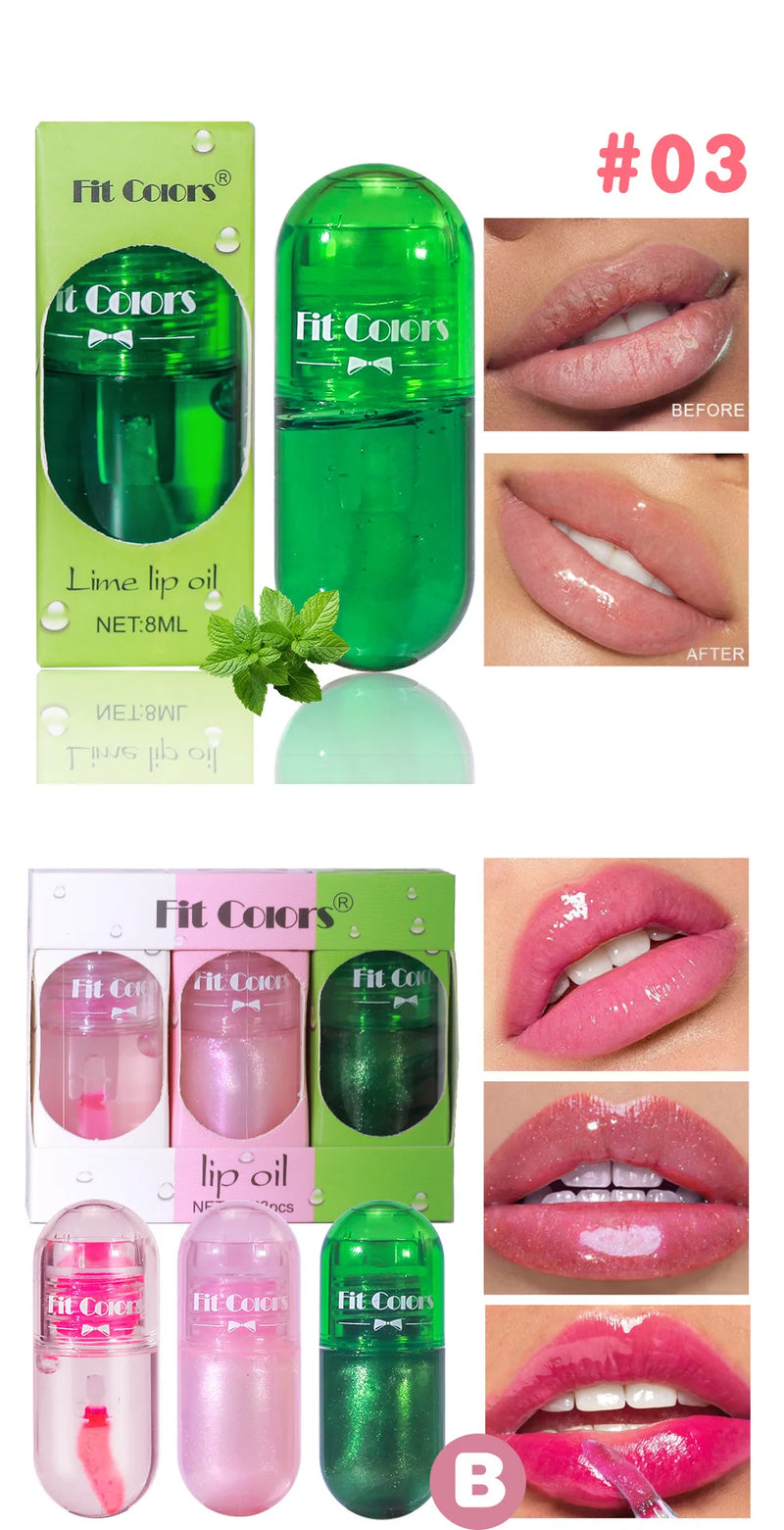 3pcs Mini Capsule Lip Gloss Lip Oil Set