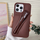 For iPhone 17 Pro Max Air 15 14 13 12 11 17 ProMax Plus Gray Ribbon Espresso Silicone Portable Lipstick Protective Case