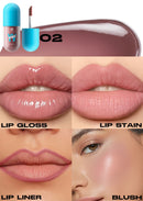 Mini Velvet Matte Lip Gloss Set, 4-Piece Non-Fading, Non-Stick Cup, Long-Lasting Fruit Scented Lip Tint, Smooth and Lightweight