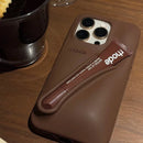 For iPhone 17 Pro Max Air 15 14 13 12 11 17 ProMax Plus Gray Ribbon Espresso Silicone Portable Lipstick Protective Case