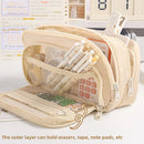 Simplified Japanese Large Capacity Pencil Case Stationery Box for Elementary, Middle, and High School Students