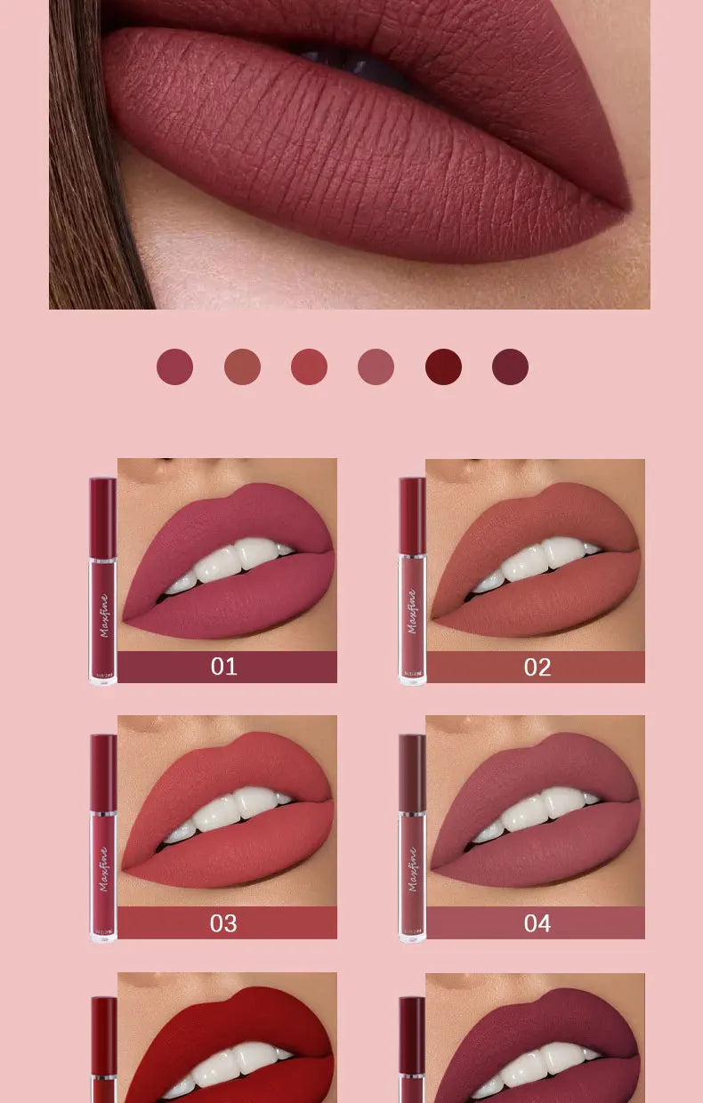 6 Color Matte Lip Gloss Set