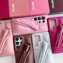 Rhode Lipstick Phone Case For Samsung Galaxy S25 Ultra S24 FE S23 Plus A14 A15 A54 Lip Glass Holder Silicone Shockproof Cover