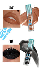 Watery Black Lipstick Hydrating Lip Fullness Lip Gloss Lasting Velvet Lip Glaze Set Pearlescent Fine Sparkling Lipstick Liquid