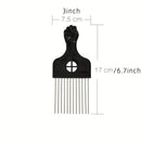 Black Metal African American Pick Comb Hair Combs Hair Comb for Hairdressing Styling Tool Salon Barber Shop