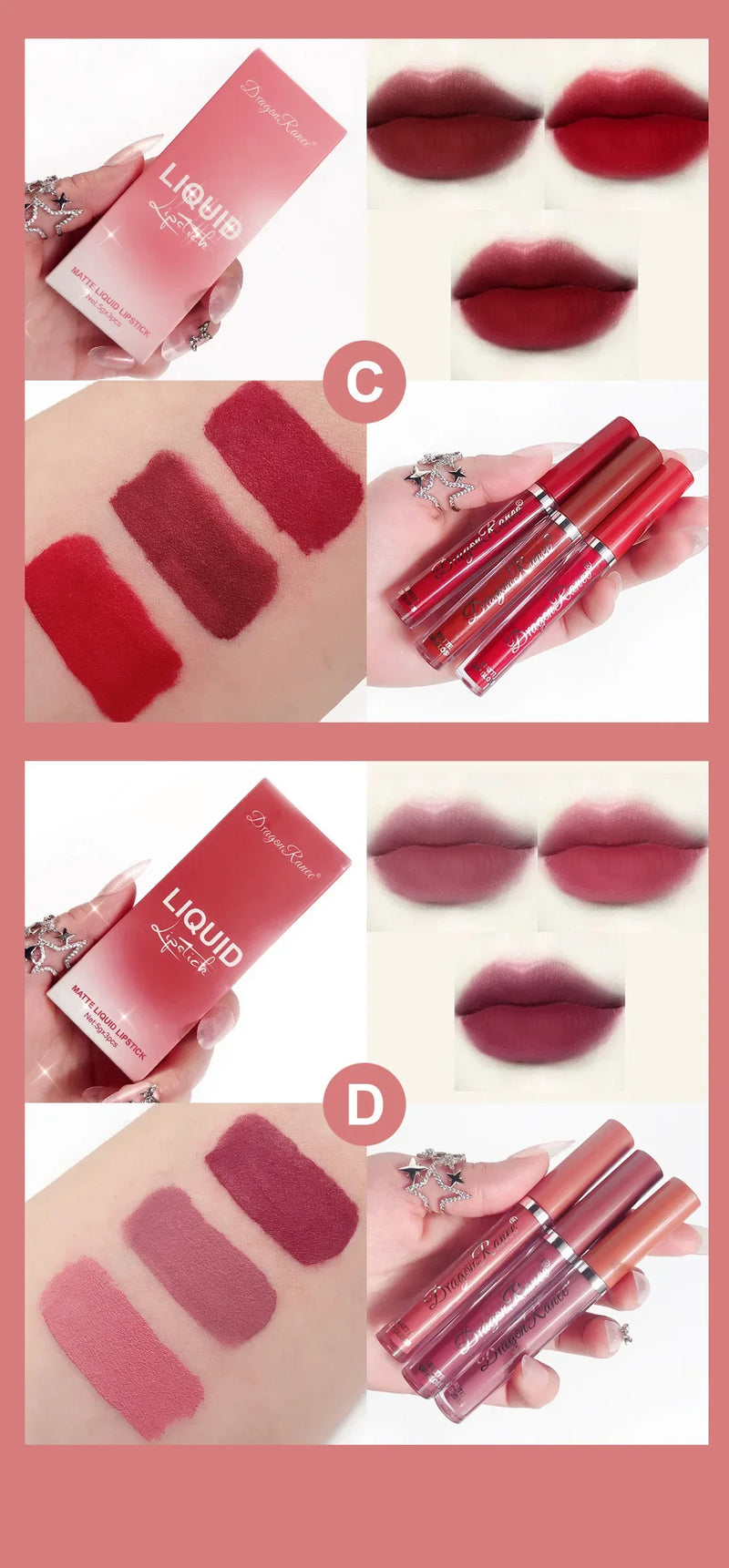 3-Piece Matte Liquid Lipstick Set