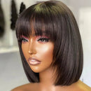 #613 Brazilian 99J Burgundy Short Bob Remy Straight Human Hair Wigs
