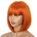 #613 Brazilian 99J Burgundy Short Bob Remy Straight Human Hair Wigs
