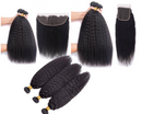 10A Grade 3/4 Kinky Straight Bundles With 4x4 Closures and 13x4 Fronta