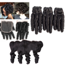 10A Grade 3/4 Spring Curl Fumi Human Hair bundles with 4x4 Closures &