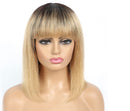 #613 Brazilian 99J Burgundy Short Bob Remy Straight Human Hair Wigs