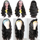 Headband Human Hair Scarf Wig Body Wave No GLUE Easy Wear for Women 18